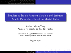 Simulate α-Stable Random Variable and Estimate Stable