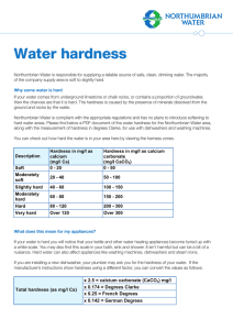 Water hardness - Northumbrian Water