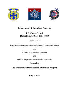 Department of Homeland Security U.S. Coast Guard Docket No