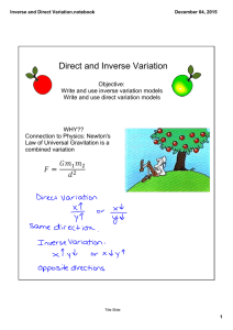 Inverse and Direct Variation.notebook