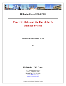 Concrete Slabs and the Use of the F- Number System