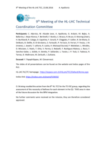 9th Meeting of the HL-LHC Technical Coordination - Indico
