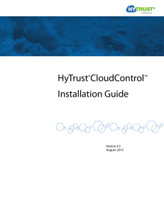 HyTrust®CloudControl™ Installation Guide