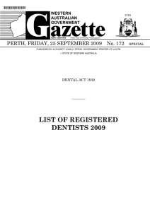 list of registered dentists 2009