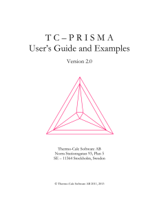 TC – PRISMA User`s Guide and Examples - Thermo