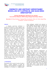 kinematic and unsteady aerodynamic modelling of flapping bi