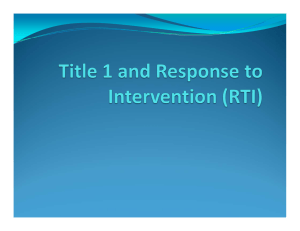 Response to Intervention/Title 1 School District 6