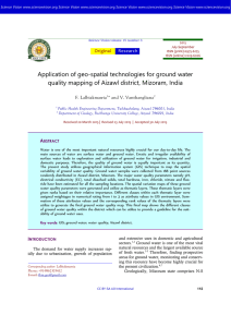 Application of geo-spatial technologies for ground water quality