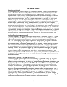 PROJECT SUMMARY Objectives and Methods Ecological studies of