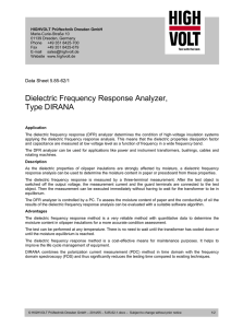Dielectric Frequency Response Analyzer, Type DIRANA