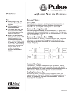 Application Notes and Definitions