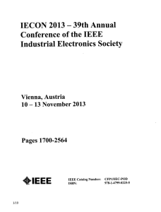 IECON 2013 - Conference of the IEEE Industrial Electronics Society