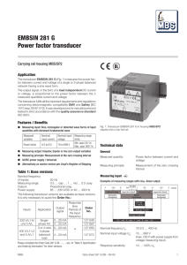 EMBSIN 281 G Power factor transducer
