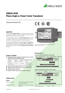 SINEAX G536 Phase Angle or Power Factor Transducer