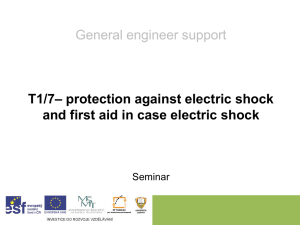 protection against electric shock and first aid in case electric shock