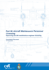 Part 66 Aircraft Maintenance Personnel Licensing