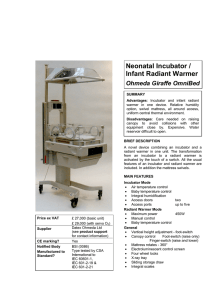Neonatal Incubator / Infant Radiant Warmer