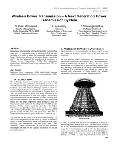 Wireless Power Transmission - International Journal of Computer
