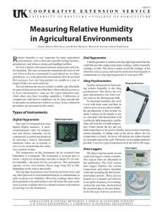 AEN-87: Measuring Relative Humidity in Agricultural Environments