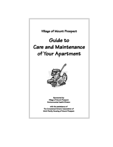 Guide to Care and Maintenance of Your Apartment