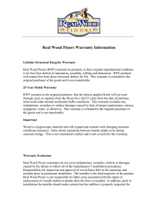 Real Wood Floors Warranty Information