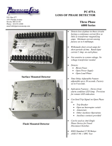 PC-075A LOSS OF PHASE DETECTOR Three Phase 6000 Series