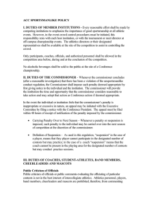 ACC SPORTSMANLIKE POLICY I. DUTIES OF MEMBER
