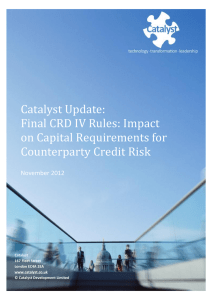 Catalyst Update: Final CRD IV Rules: Impact on Capital