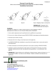 Thermal Circuit Breaker Installation Instructions