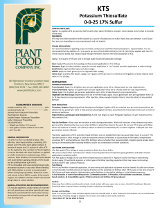 Sell Sheet - Plant Food Company