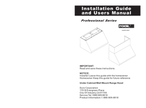 Installation Guide and Users Manual