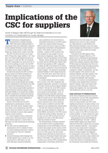 Implications of the CSC for suppliers