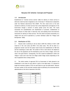 Haryana CSC Scheme: Concept and Proposal
