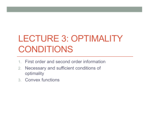 LECTURE 3: OPTIMALITY CONDITIONS