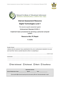 Level 1 Technology internal assessment resource