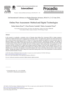 Online Peer Assessment: Method and Digital Technologies