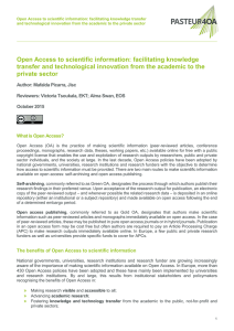 Open Access to scientific information: facilitating knowledge transfer