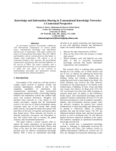 Knowledge and Information Sharing in Transnational Knowledge