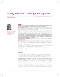 Inquiry in health knowledge management