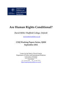 Are Human Rights Conditional? - Department of Politics and