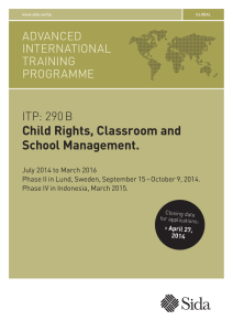 Child Rights, Classroom and School Management.