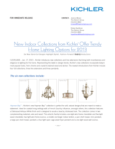New Indoor Collections from Kichler® Offer Trendy Home Lighting
