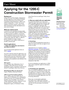 Fact Sheet: Applying for the 1200-C Construction Stormwater Permit