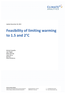 Feasibility of limiting warming to 1.5 and 2°C