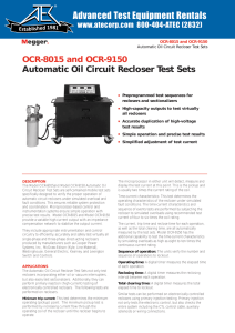 OCR-8015 and OCR-9150 Automatic Oil Circuit Recloser Test Sets