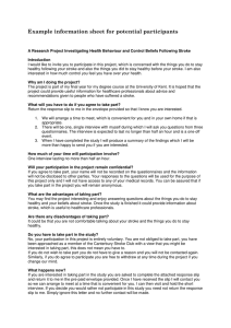 Example information sheet for potential participants