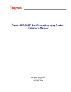 Dionex ICS-5000+ Ion Chromatography System Operator`s Manual