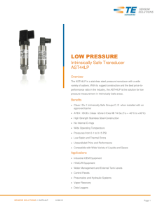 Intrinsically Safe Low Pressure Transmitter