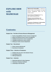 EXPLORE HRM with MAIMUNAH Contents: