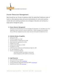 Human Resources Management - Cleinman Performance Partners
